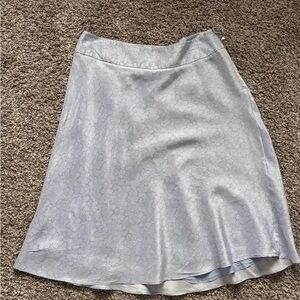 Ann Taylor Silver A-Line Knee-Length Skirt